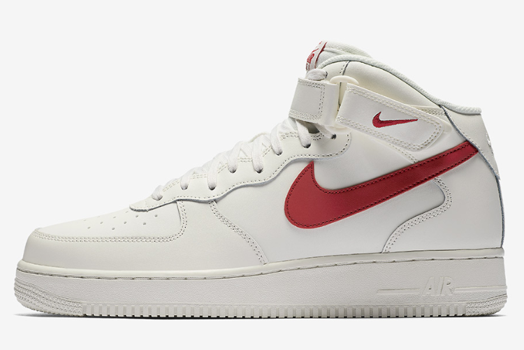 Cheap Nike Air Force 1 Mid Sail University Red For Sale 315123-126