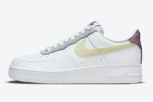 2021 New Nike Air Force 1 Low White/Yellow-Purple-Light Pink DN4930-100