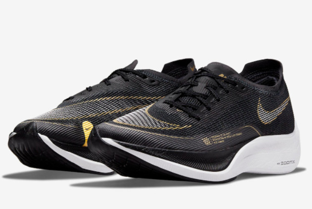 2021 New Nike ZoomX VaporFly NEXT% 2 “Gold Coin” Black/Metallic Gold ...